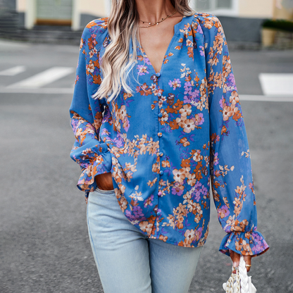 Summer Floral Print Blouse