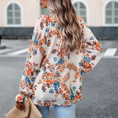 Summer Floral Print Blouse