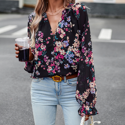 Summer Floral Print Blouse