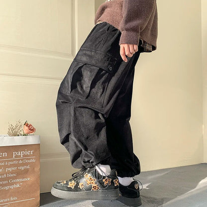 Yusuf | Baggy corduroy cargo trousers for men