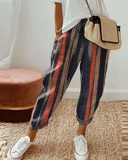 Zoë | Casual linen women's trousers with pockets
