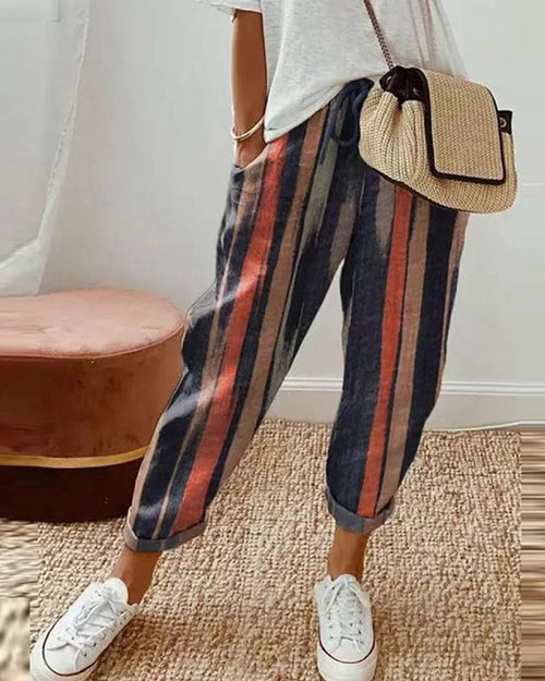 Zoë | Casual linen women's trousers with pockets