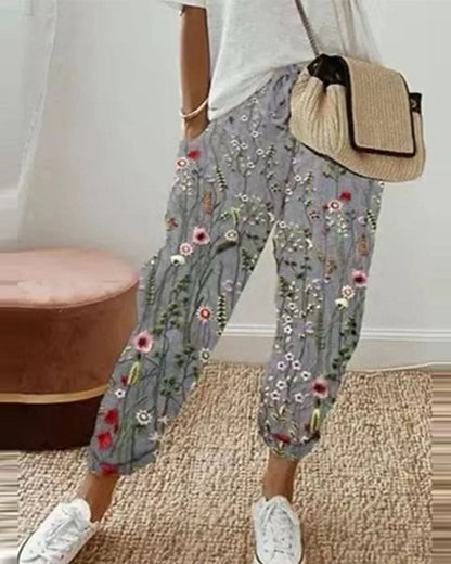 Zoë | Casual linen women's trousers with pockets